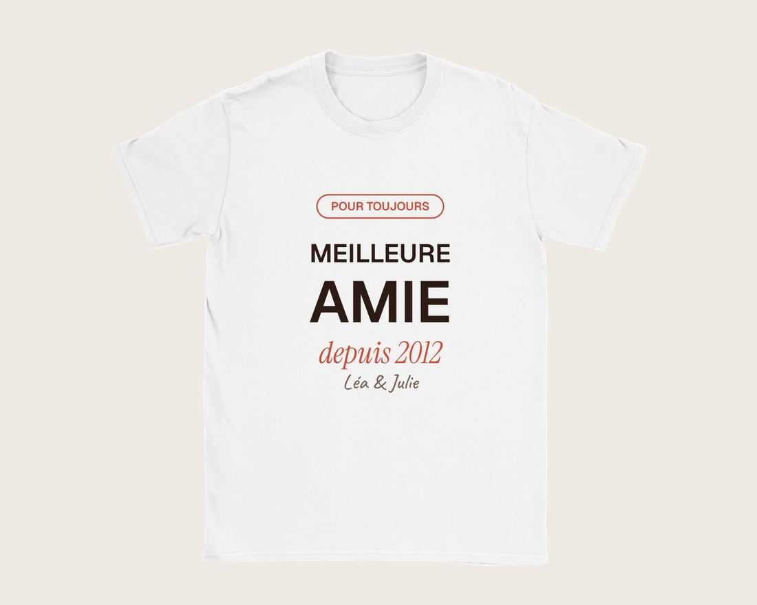 T-shirt « Meilleure amie » personnalisé – t-shirt blanc