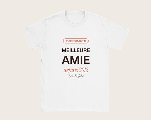 T-shirt « Meilleure amie » personnalisé – t-shirt blanc