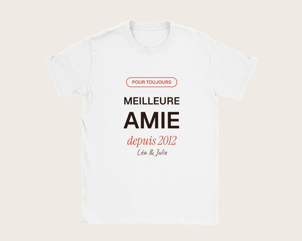 T-shirt « Meilleure amie » personnalisé – t-shirt blanc