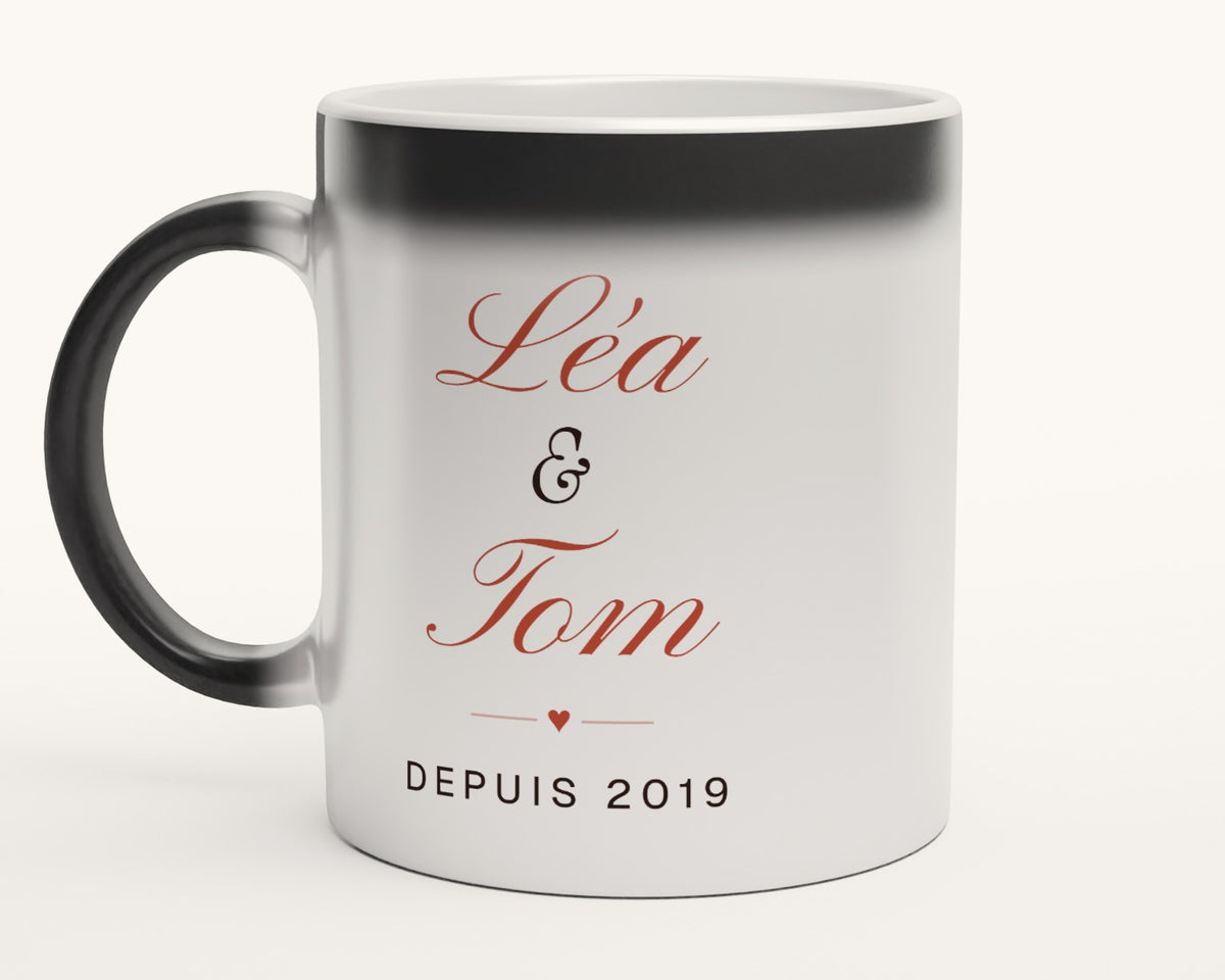 Mug personnalisé couple avec vos deux prénoms – mug magique