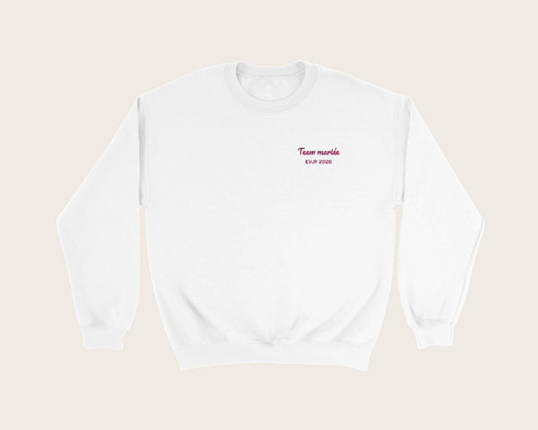Sweat EVJF brodé « Team mariée » personnalisé