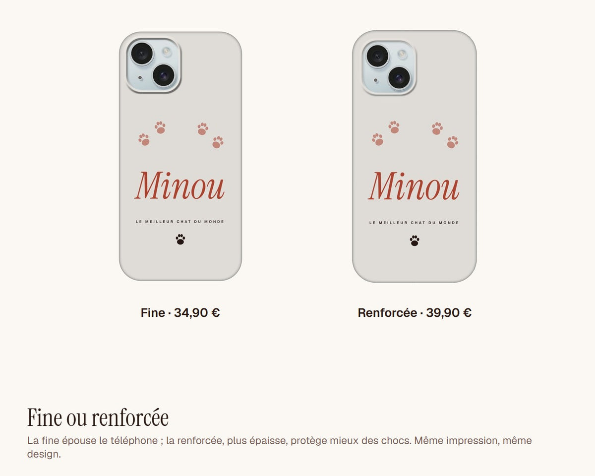 Coque de téléphone personnalisée pour les amoureux des chats – coque fine ou renforcée