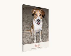 Tableau photo de votre chien personnalisé avec son nom