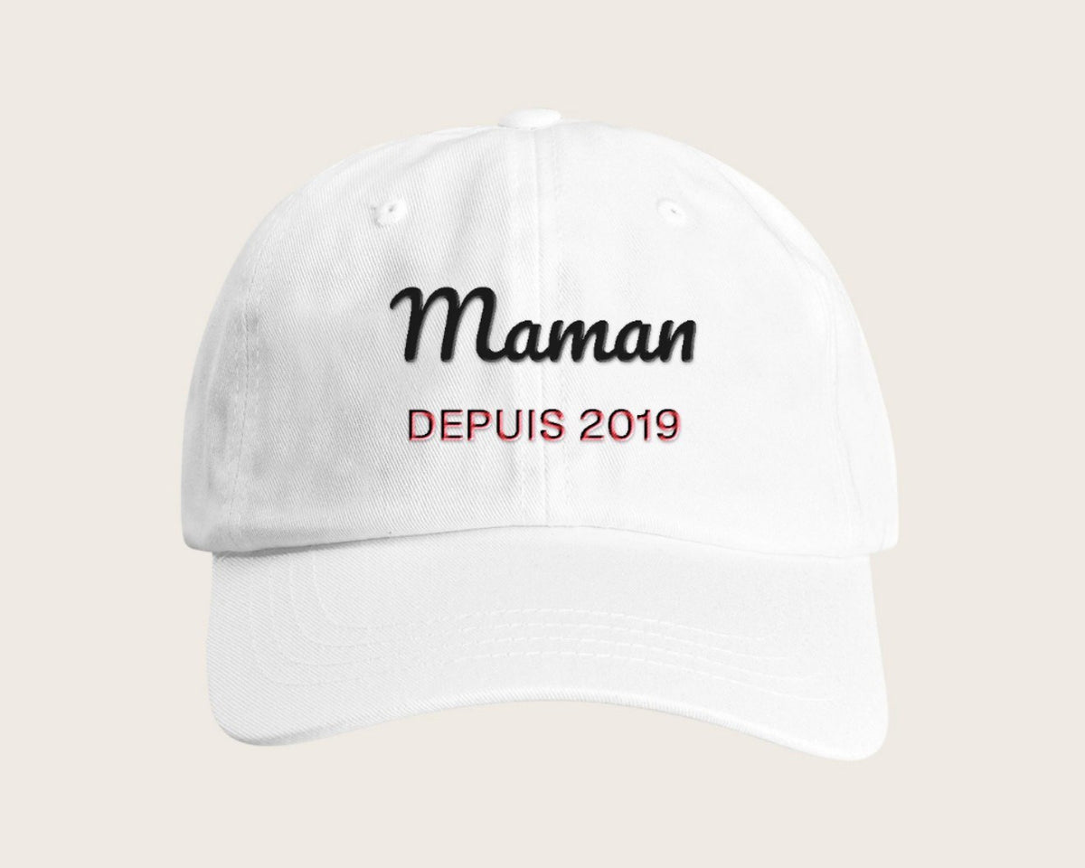 Casquette brodée « Maman depuis… » personnalisée