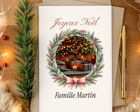 Carte de Noël photo personnalisée (lot de 10)