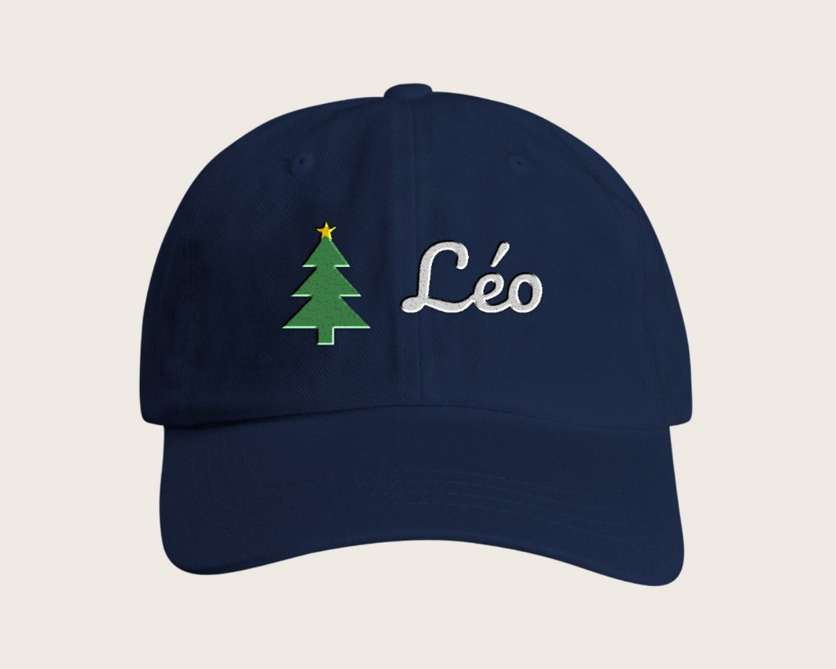 Casquette de Noël brodée avec prénom – marine