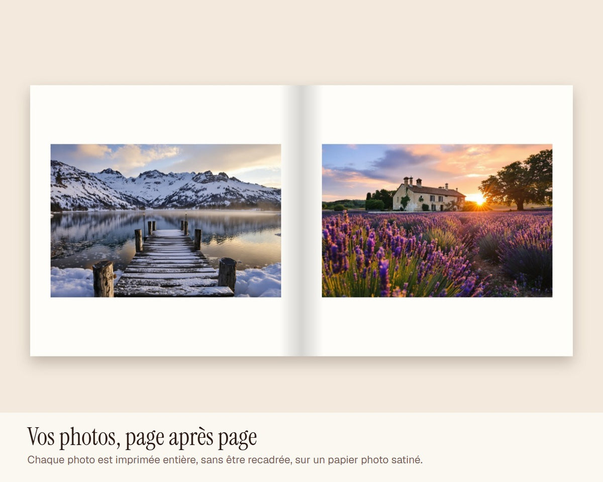 Livre photo de voyage personnalisé – double page