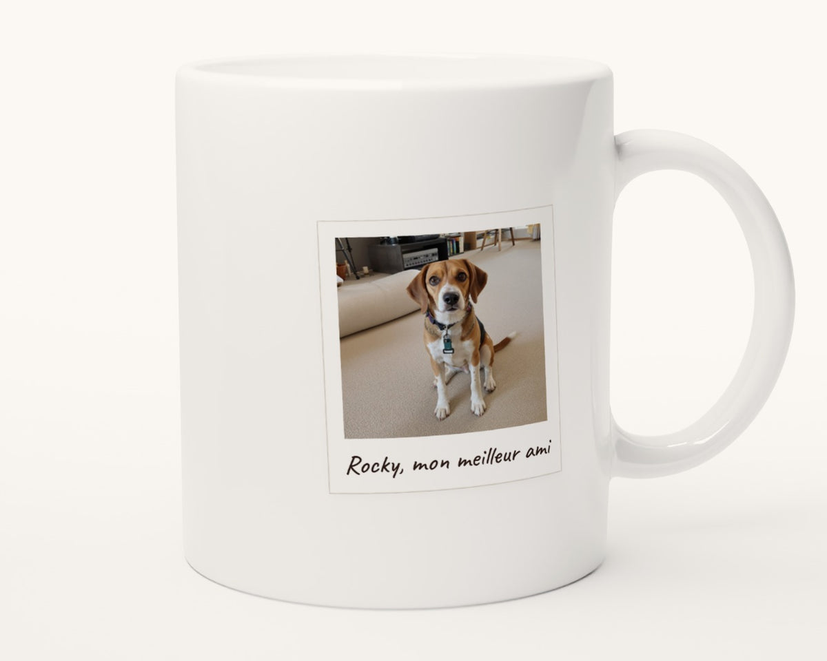 Mug personnalisé avec la photo de votre chien – autre face, anse à droite
