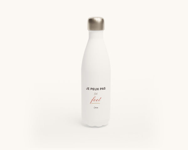 Gourde « Je peux pas, j'ai foot » personnalisée – gourde en inox 500 ml