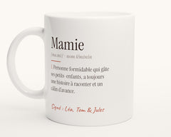 Mug « Définition de Mamie » personnalisé