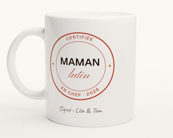 Mug « Maman lutin en chef » personnalisé – photo produit