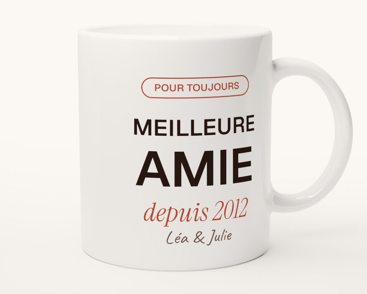 Mug personnalisé « Meilleure amie » – autre face, anse à droite
