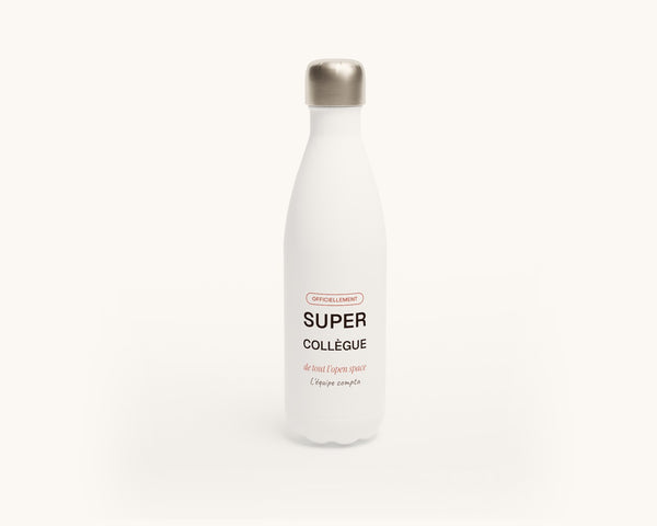 Gourde « Super collègue » personnalisée – gourde en inox 500 ml