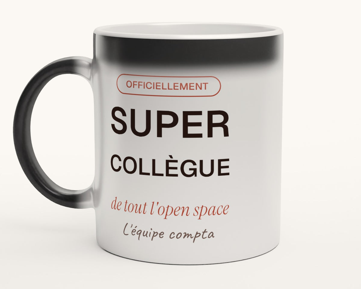 Mug personnalisé « Super collègue » – mug magique