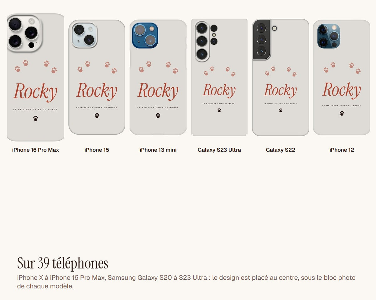 Coque de téléphone personnalisée pour les amoureux des chiens – le design sur six téléphones