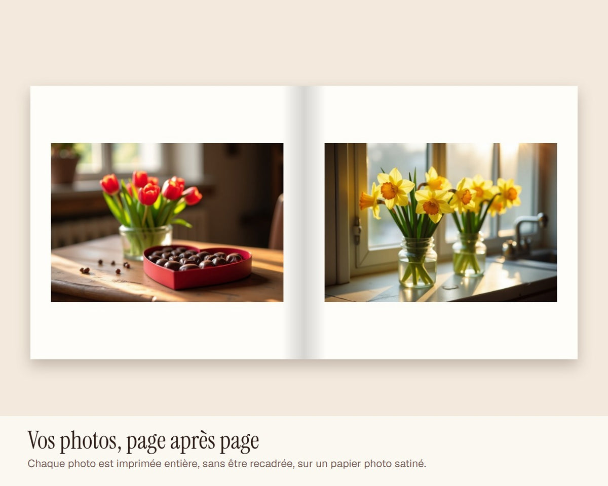 Livre photo « Notre année » de la famille – double page
