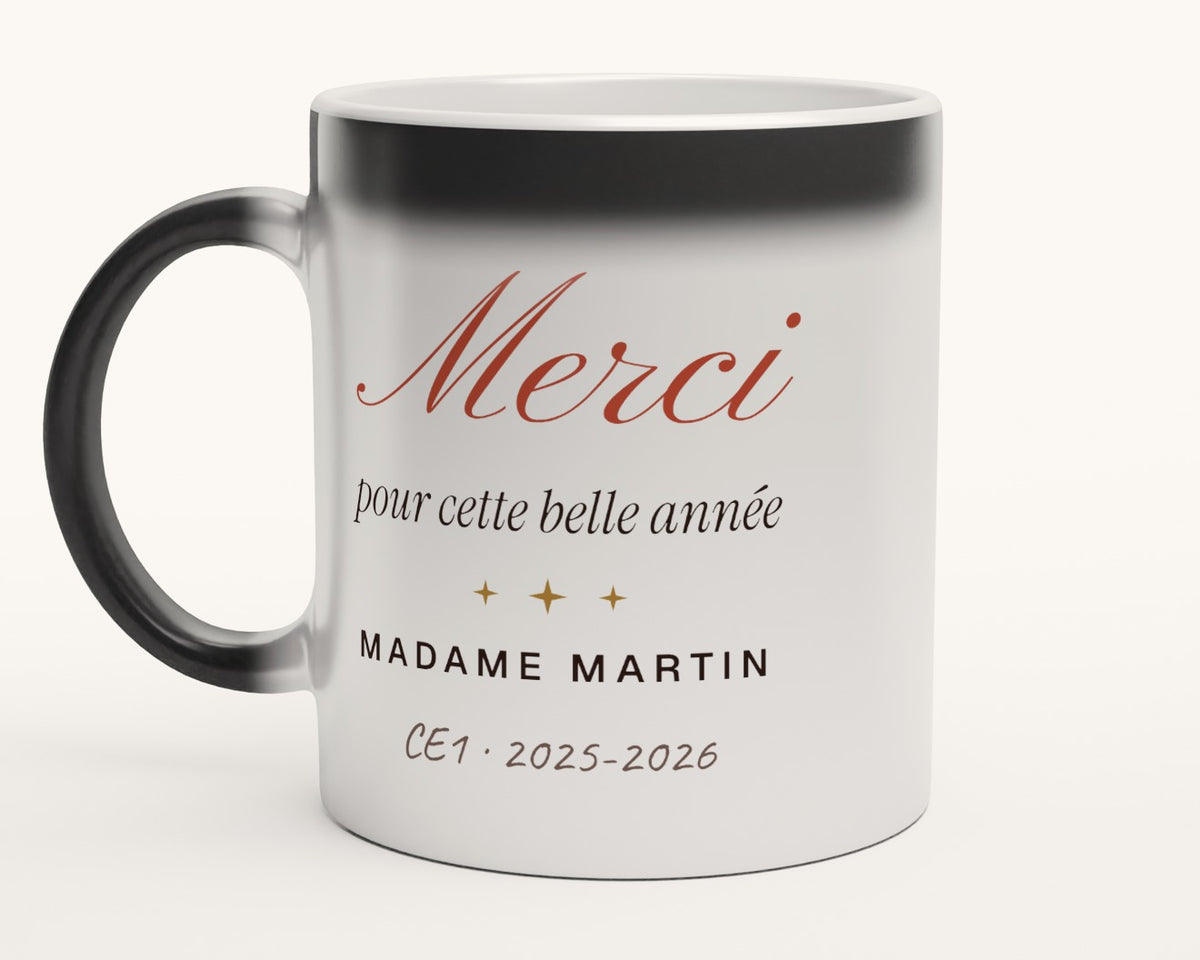 Mug personnalisé « Merci » pour professeur – mug magique
