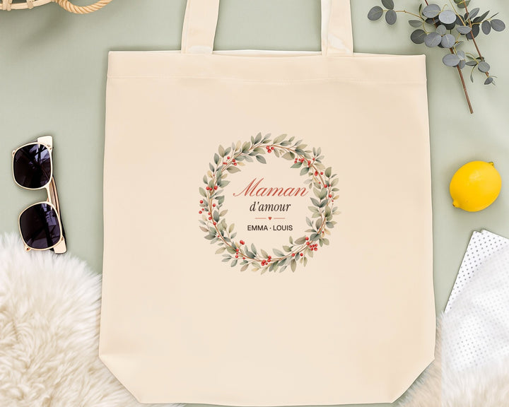 Tote bag personnalisé « Maman » avec les prénoms