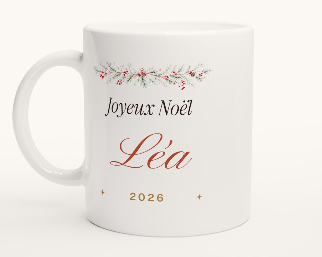 Mug de Noël personnalisé avec prénom – photo produit