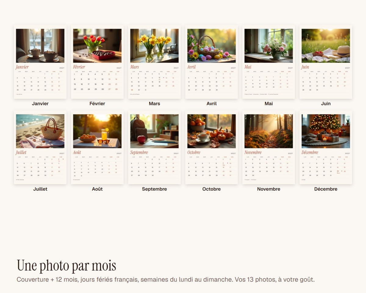 Calendrier 2027 des anniversaires de la famille – les douze mois