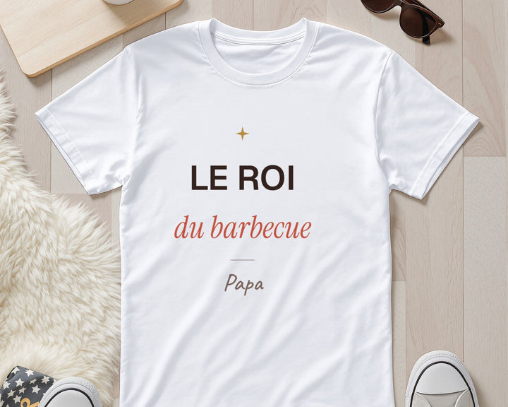 T-shirt humour « Le roi du barbecue » personnalisé