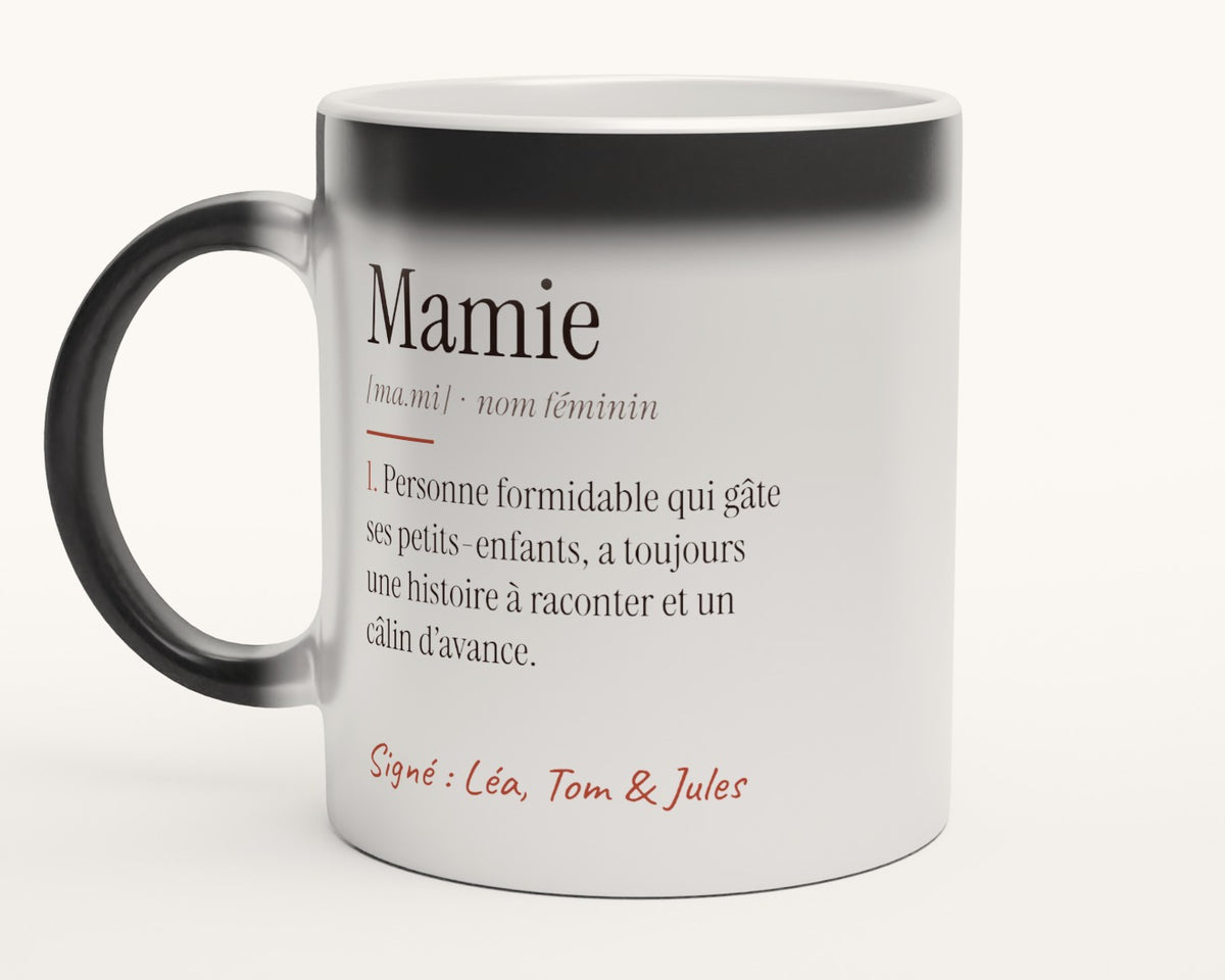 Mug « Définition de Mamie » personnalisé – mug magique