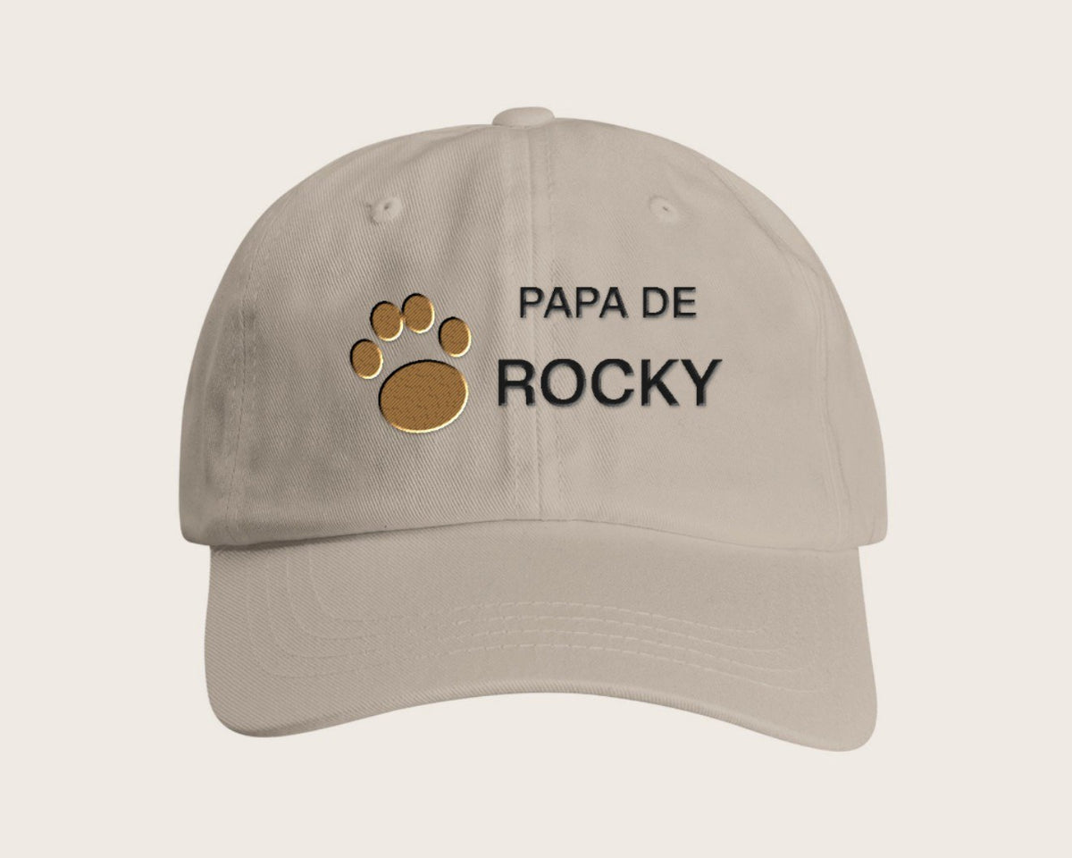 Casquette brodée « Papa de » avec le nom de votre chien – pierre