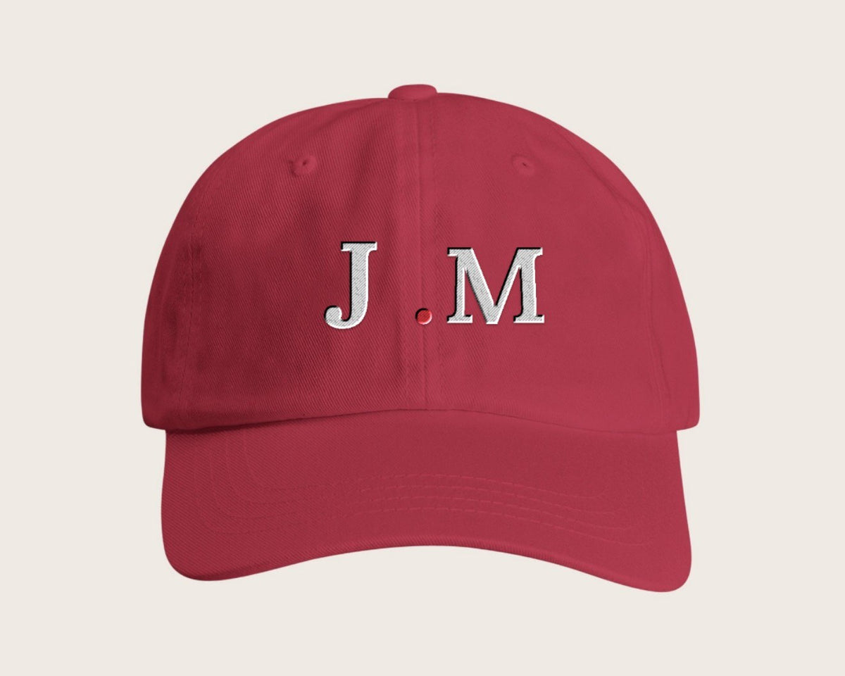 Casquette brodée initiales – framboise