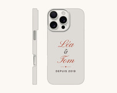 Coque de téléphone couple personnalisée avec vos prénoms