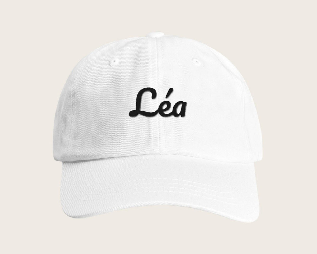 Casquette personnalisée brodée avec votre texte – blanc
