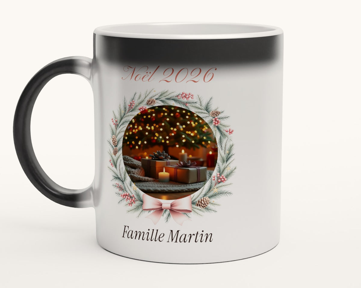 Mug photo de Noël personnalisé pour la famille – mug magique