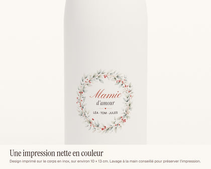 Gourde « Mamie d'amour » personnalisée avec les prénoms