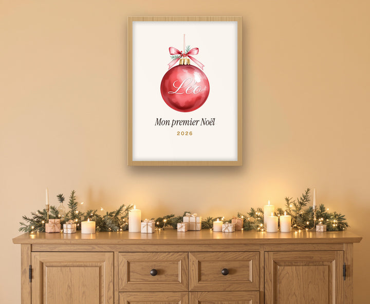 Affiche « Mon premier Noël » personnalisée pour bébé