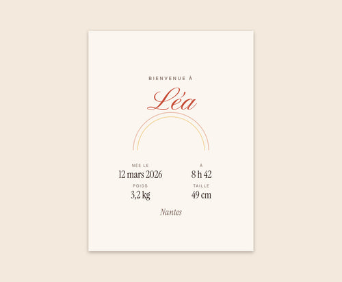 Affiche de naissance personnalisée – Affiche 30×40 cm