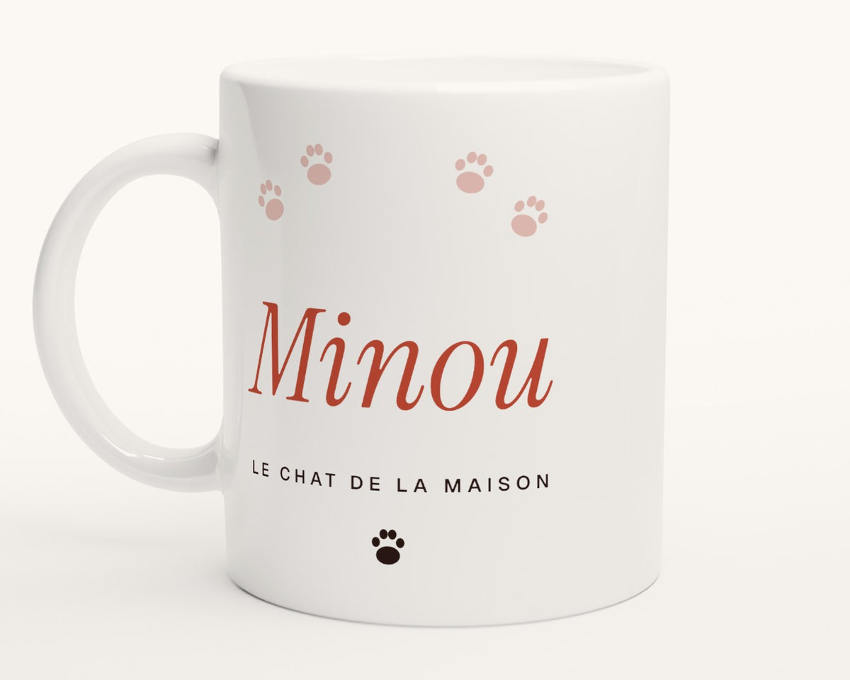 Mug « Le chat de la maison » personnalisé – photo produit