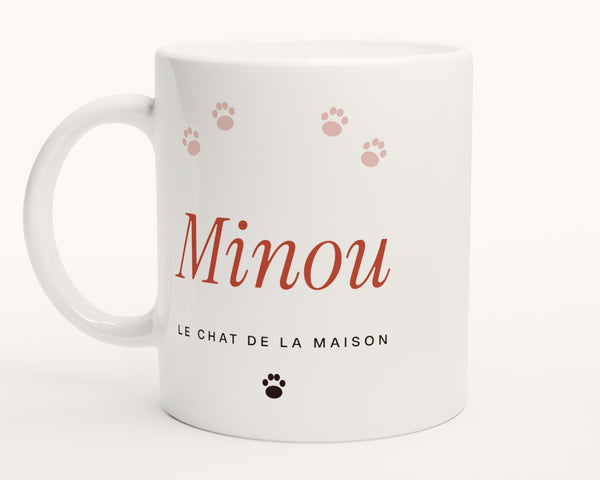 Mug « Le chat de la maison » personnalisé – photo produit