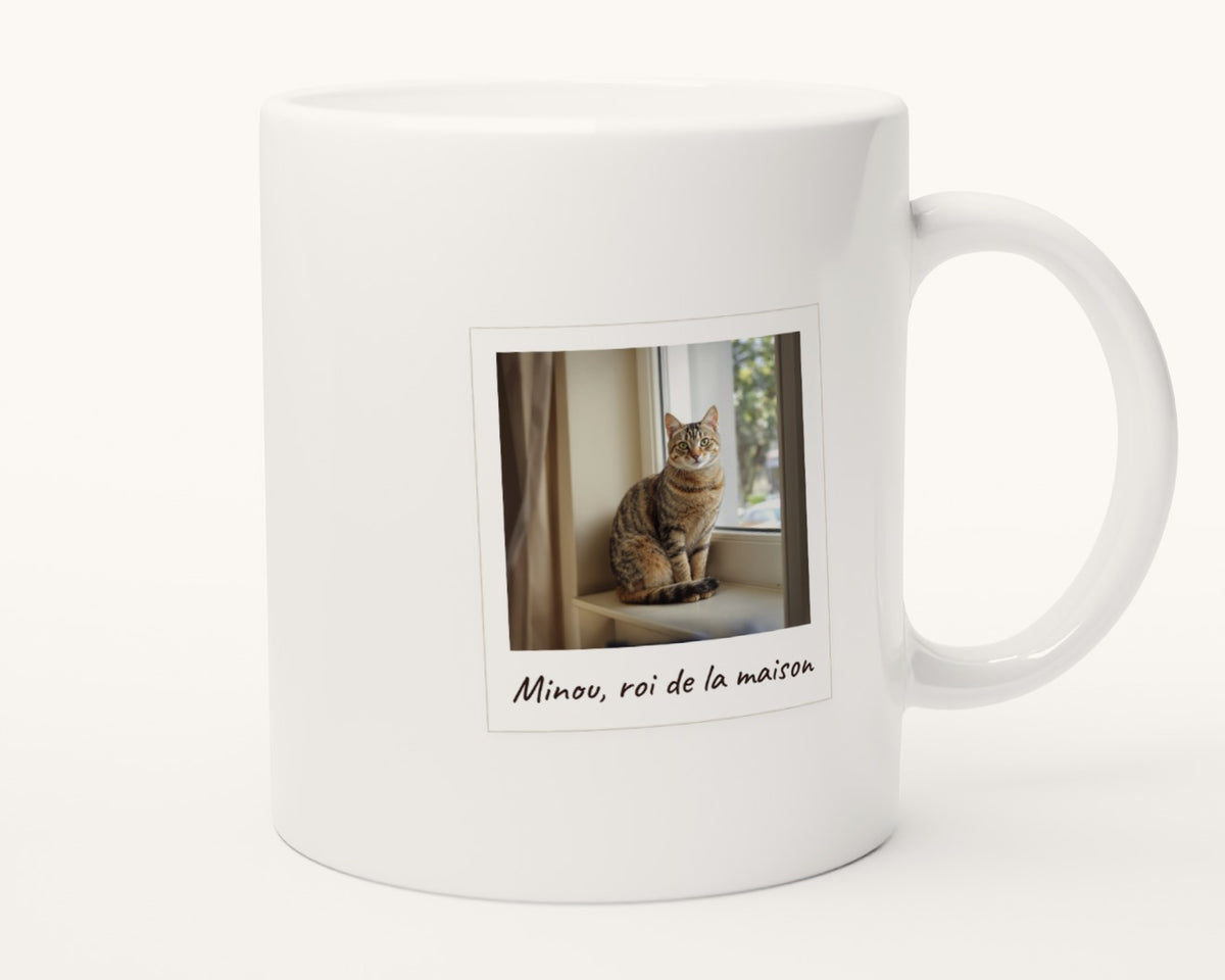 Mug personnalisé avec la photo de votre chat – autre face, anse à droite
