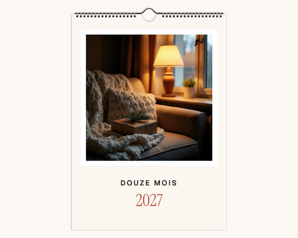 Calendrier photo 2027 minimaliste personnalisé – couverture