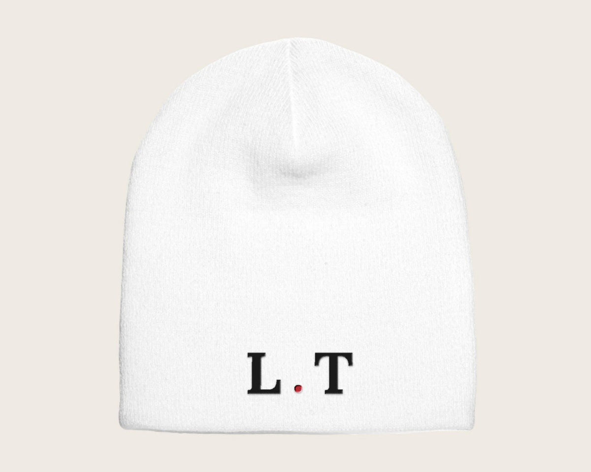 Bonnet brodé initiales – blanc