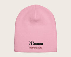 Bonnet brodé « Maman depuis… » personnalisé