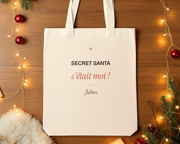 Tote bag « Secret Santa, c'était moi ! » personnalisé