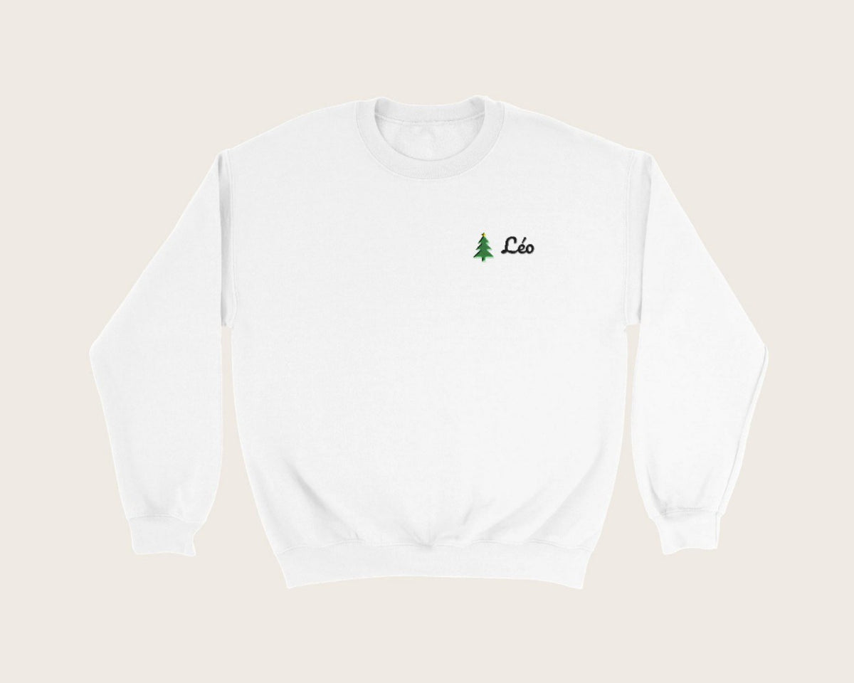 Sweat de Noël brodé avec prénom