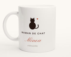 Mug « Maman de chat » personnalisé avec son nom