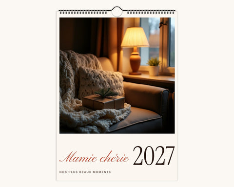 Calendrier photo 2027 « Mamie chérie » personnalisé – couverture