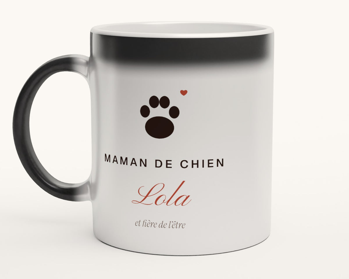 Mug « Maman de chien » personnalisé avec son nom – mug magique