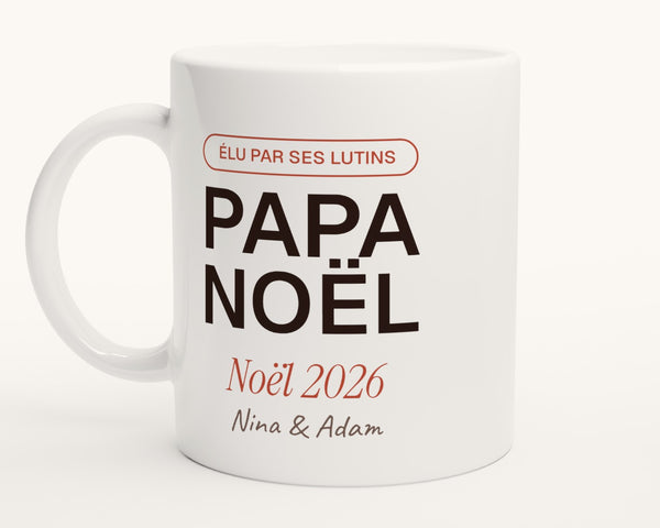 Mug « Papa Noël » personnalisé avec les prénoms des enfants – photo produit