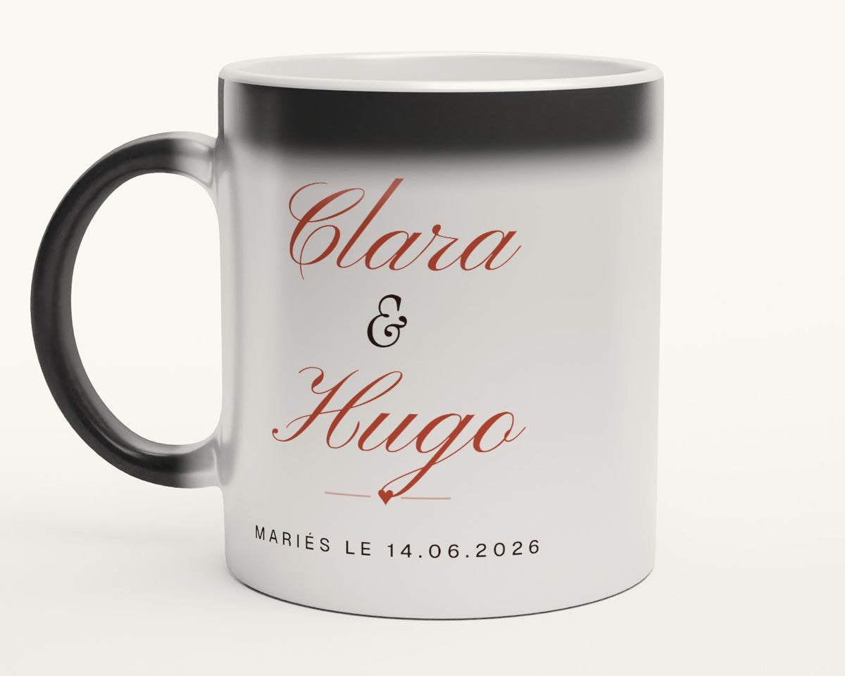 Mug personnalisé mariage avec la date – mug magique
