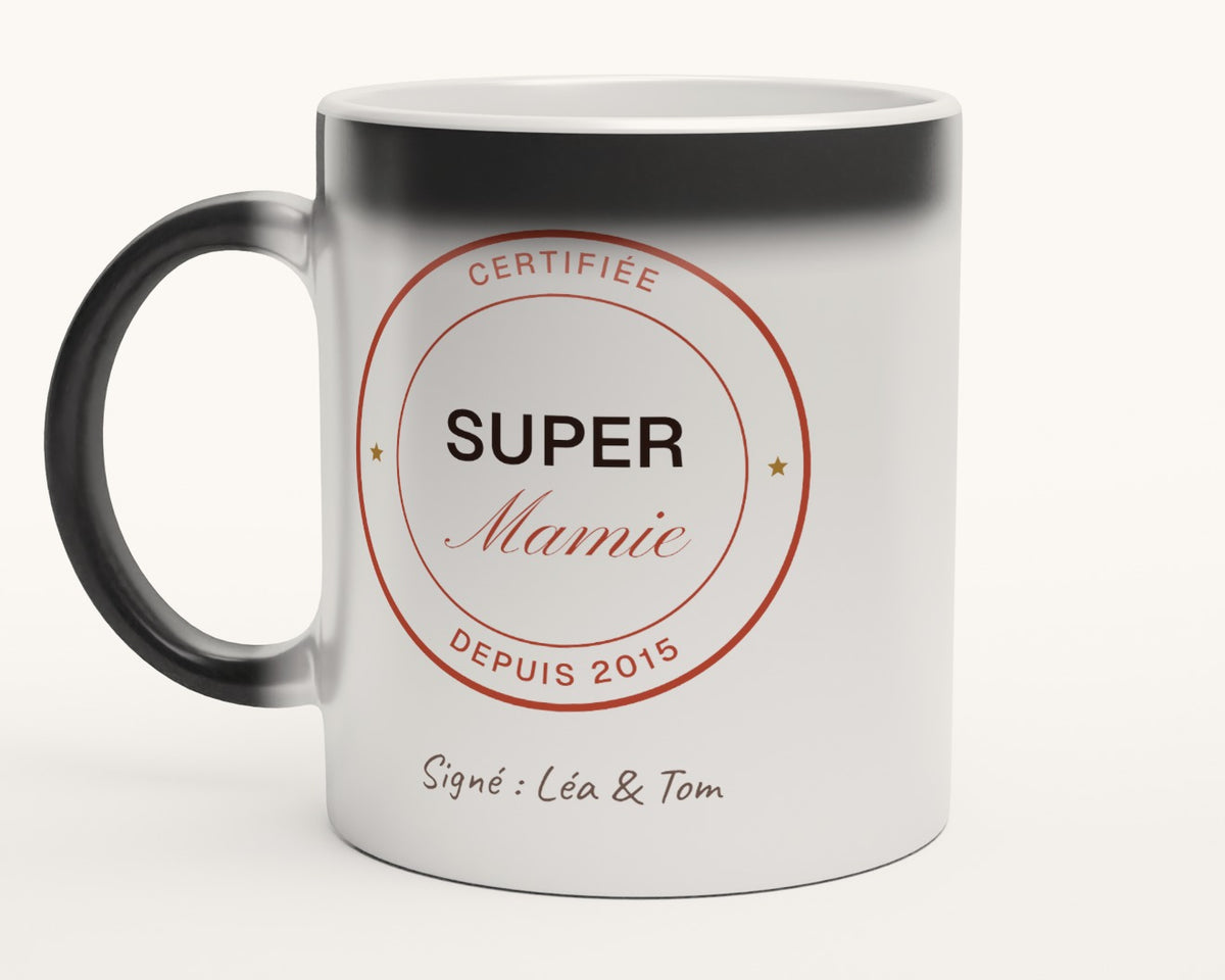 Mug « Super Mamie certifiée » personnalisé – mug magique