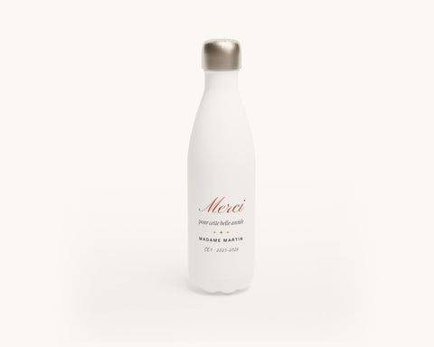 Gourde « Merci » personnalisée pour professeur – gourde en inox 500 ml