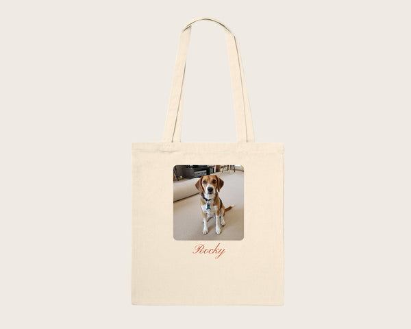 Tote bag photo personnalisé avec texte – tote bag en coton naturel